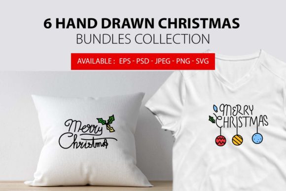6 Hand Drawn Christmas Bundles for Festive Illustrations