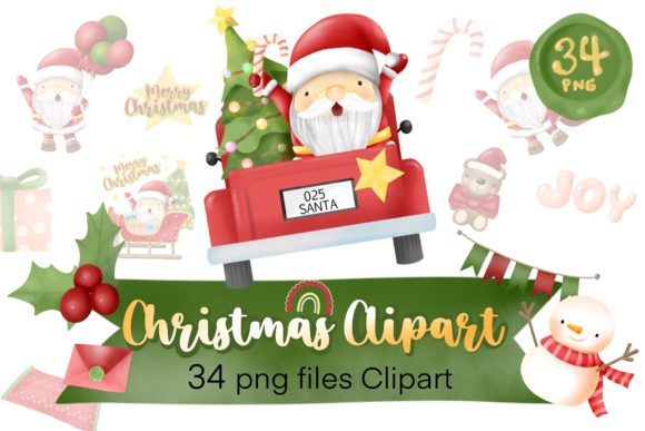 Christmas Bundle Clipart for Embroidery Projects