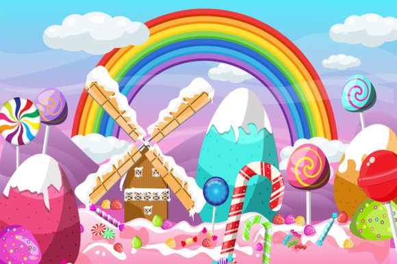Christmas Candy Land Landscape Design Illustrations