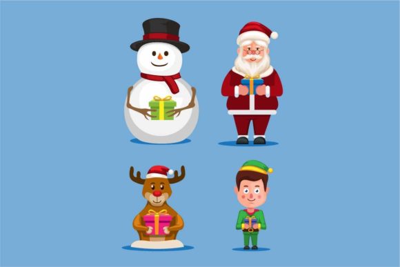 Christmas Celebration Santa and Friend Illustration Review