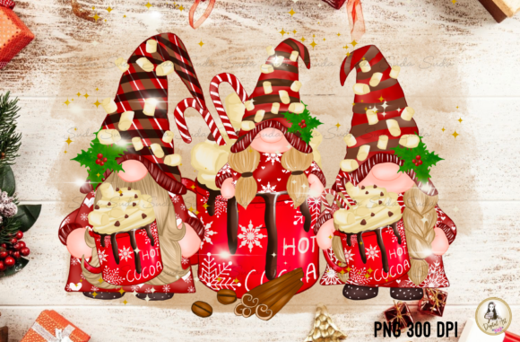 Christmas Family Gnomes Sublimation Illustrations