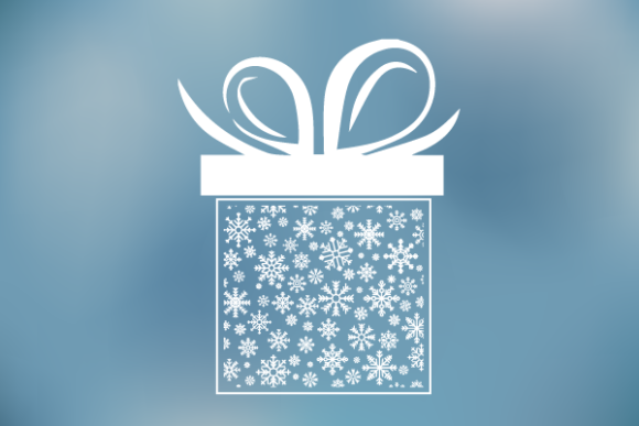Christmas Gift Box Snow Fall Design Illustrations