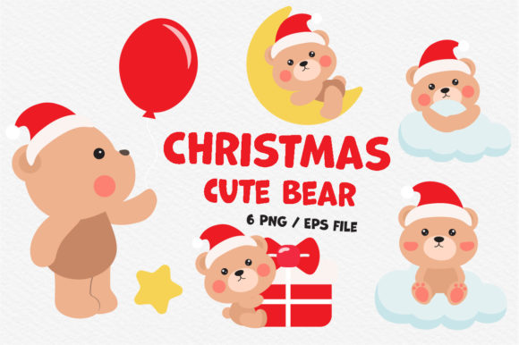 Christmas of Cute Bear Illustrations