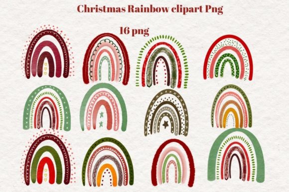 Christmas Rainbow Clipart Png for Illustrations