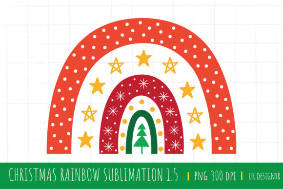 Christmas Rainbow Sublimation 1.5 Illustrations