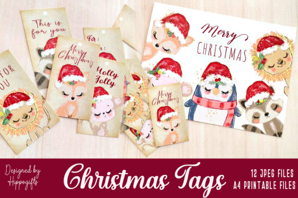 Christmas Tags Printable File for Illustrations