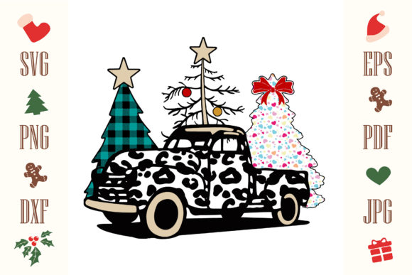 Christmas Truck Pattern Illustrations for Festive Web Design