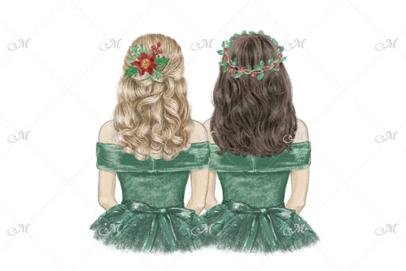 Friends on Christmas Clipart for Local Branding and Packaging