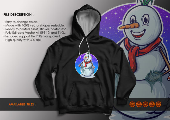 Happy Christmas Snowman SVG for Illustrations
