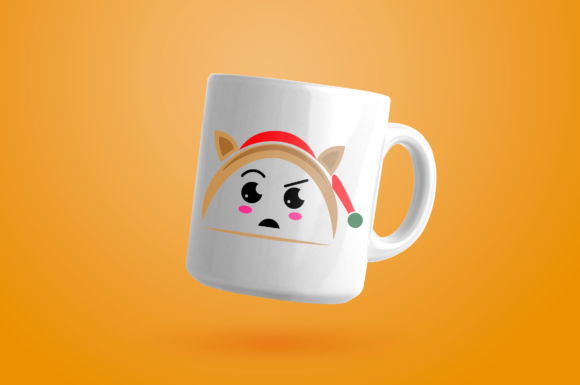 Kawaii Christmas Cat Illustration for Crafting and Handmade Projects