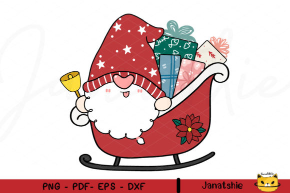 Santa Gnome Christmas PNG, Nordic Santa Illustration