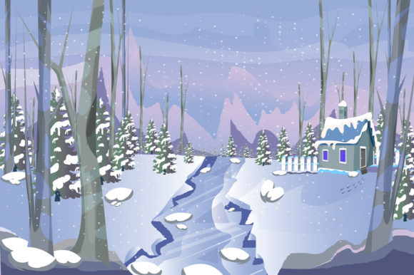 Winter Background Christmas Time Vector Illustrations