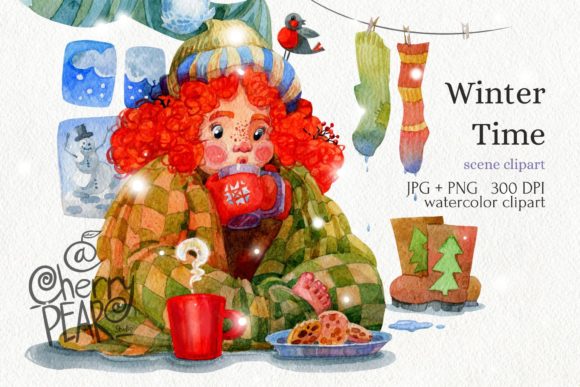 Winter Time Clipart PNG, Christmas Art Illustrations